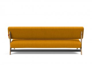  Canapé convertible Lit de repos NOLIS  piétement Chêne laqué  tissu Elegance Curry 