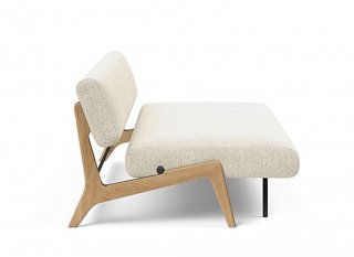  Canapé convertible Lit de repos NOLIS  piétement Chêne laqué  tissu Taura Off White