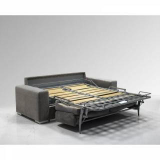 LE DIVA canapé convertible EASY OUVERTURE EXPRESS 140*200cm ouverture assitée, sommier à lattes bois, microfibre gris