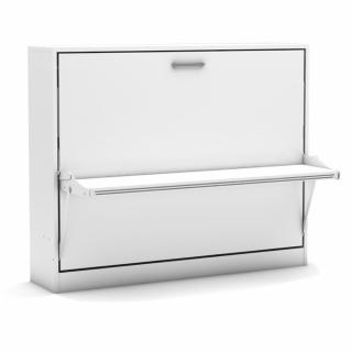 Lit bureau escamotable horizontal COUPLE DESK couchage 140x200cm blanc