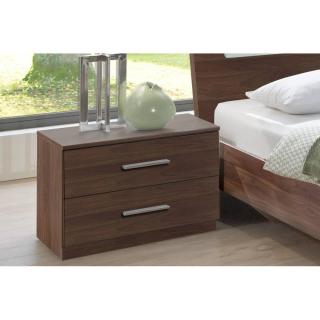 Lit design IDAHO avec 2 chevets noyer