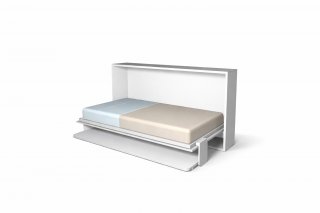 Lit escamotable horizontale 105 x 190 cm bureau intégré pour matelas de 24cm d'épaisseur