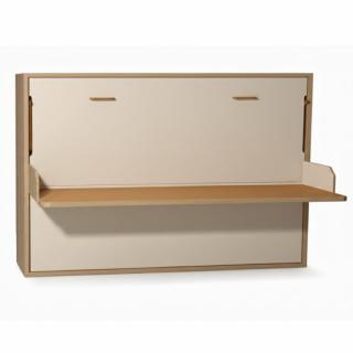 Lit escamotable horizontal 140 x190 cm bureau intégré pour matelas de 21 cm 