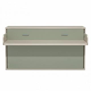 Lit escamotable horizontale 90 x 190 cm bureau intégré pour matelas de 24cm d'épaisseur