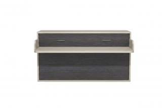 Lit escamotable horizontale 90 x 190 cm bureau intégré pour matelas de 24cm d'épaisseur