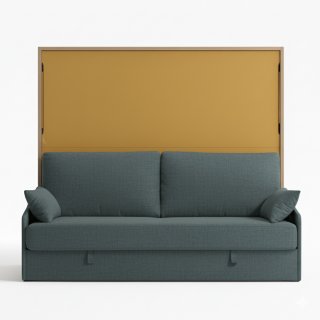 Lit escamotable horizontale 140 x 190 cm ADVANCE SOFA canapé coffre intégré pour matelas de 21cm d'épaisseur.