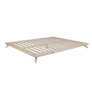 Lit futon SENZA BED pin laqué naturel  couchage 140 X 200 cm