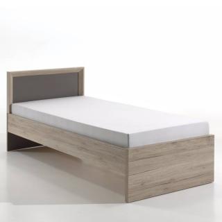 Lit gigogne AMAURY chêne/marron couchage 90 x 200cm