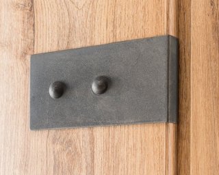 Lit LISBURN style industriel 120 x 200 cm chêne poutre