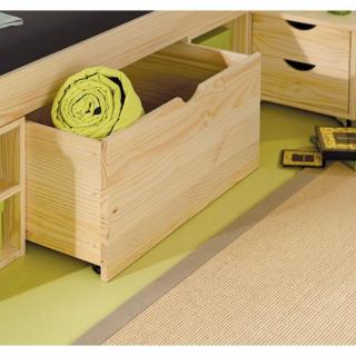 Lit multi rangements CLASS en pin massif couchage 160 x 200 cm