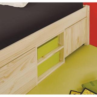 Lit multi rangements CLASS en pin massif couchage 160 x 200 cm