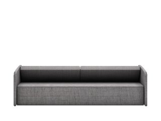 Lit escamotable horizontal canapé tweed gris MULTIMO SOFA couchage 140x200cm blanc