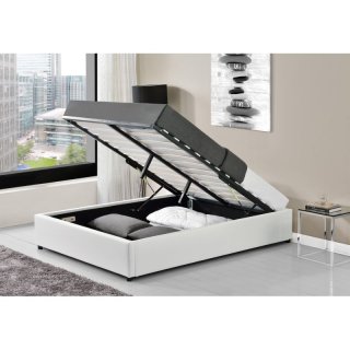 Lit DORRES 140x190cm sommier relevable blanc