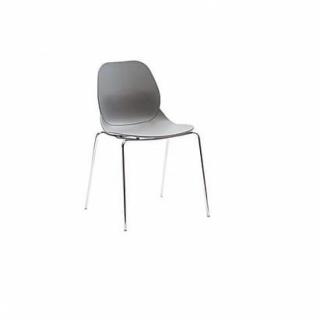 Lot de 4 chaises SHELL METAL design gris