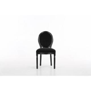 Lot de 6 chaises médaillon VERSAILLES style louis XVI velours noir