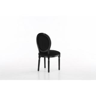 Lot de 6 chaises médaillon VERSAILLES style louis XVI velours noir