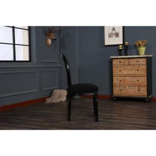 Lot de 6 chaises médaillon VERSAILLES style louis XVI velours noir