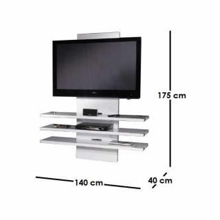 Lucarne Meuble tv design laqué blanc brillant