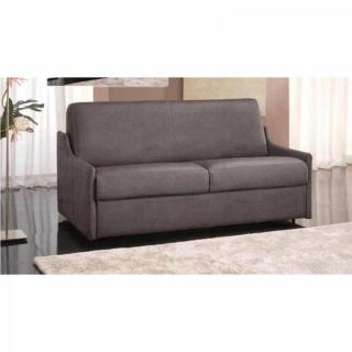 Canapé lit 2-3 places LUNA convertible EXPRESS 120cm microfibre taupe matelas 16 cm