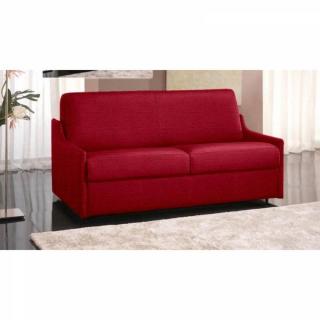 Canapé lit 3 places LUNA convertible EXPRESS 140cm tweed rouge matelas 16 cm