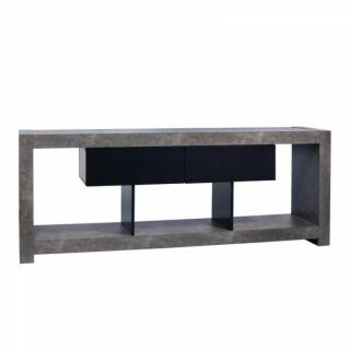 NARA meuble tv design béton avec 2 tiroirs