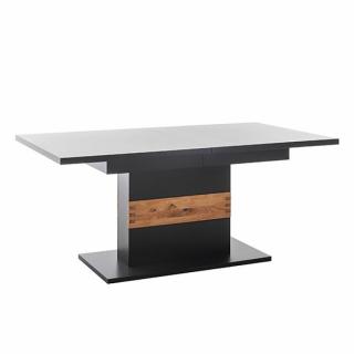 Table Extensible CASONI 180 à 280 cm Laqué gris noir chêne sauvage huilé Table Extensible CASONI 180 à 280 cm Laqué gris noir chêne sauvage huilé