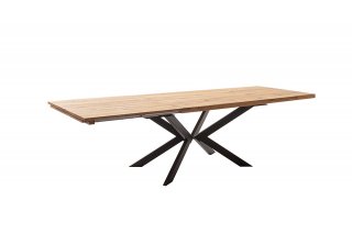 Table Extensible BARBARA 180 à 280 cm chêne sauvage huilé pied métal époxy anthracite