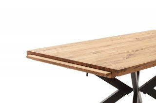 Table Extensible BARBARA 180 à 280 cm chêne sauvage huilé pied métal époxy anthracite