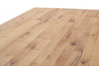 Table Extensible BARBARA 180 à 280 cm chêne sauvage huilé pied métal époxy anthracite