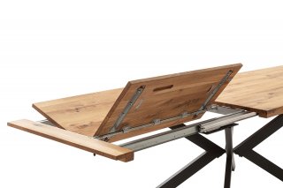 Table Extensible BARBARA 180 à 280 cm chêne sauvage huilé pied métal époxy anthracite