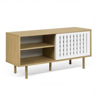 Meuble TV ALVIN chêne avec 2 portes coulissantes 1 niche MEDIUM