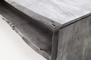 Meuble TV BIVA acacia massif coloris gris 1 étagère