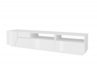 Meuble TV NALIE
blanc laqué brillant, 2 portes 2 tiroirs 2 niches