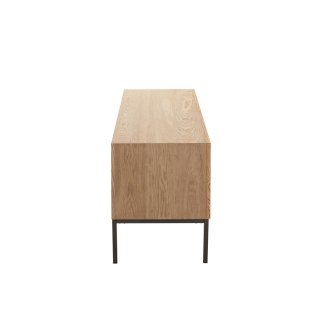 Meuble TV BOZA 2 tiroirs 2 niches bois naturel / métal