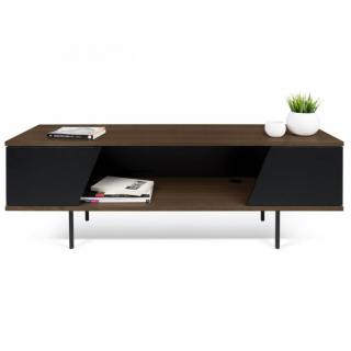 meuble TV DIXIE en bois noyer et noir meuble TV DIXIE en bois noyer et noir