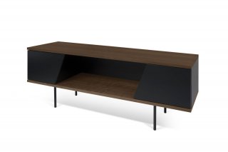 meuble TV DIXIE en bois noyer et noir