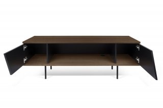 meuble TV DIXIE en bois noyer et noir
