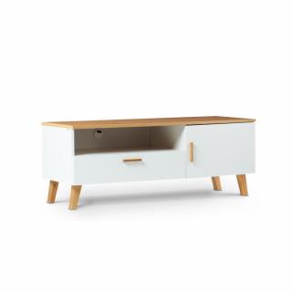 Meuble TV FREDO
chêne naturel et blanc 1 niche 1 tiroir 1 porte