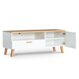 Meuble TV FREDO
chêne naturel et blanc 1 niche 1 tiroir 1 porte