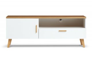 Meuble TV FREDO
chêne naturel et blanc 1 niche 1 tiroir 1 porte