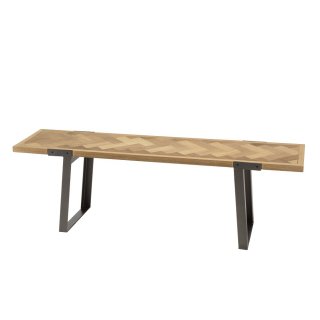 Meuble TV LARC plateau chevrons bois de sapin, pieds métal