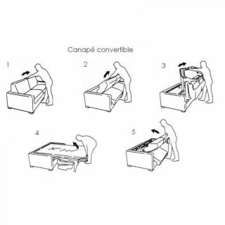 Canapé convertible MIDNIGHT 140cm OUVERTURE EXPRESS matelas 15cm