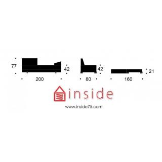 INNOVATION LIVING MYK jaune pieds chêne méridienne convertible lit 200*160 cm