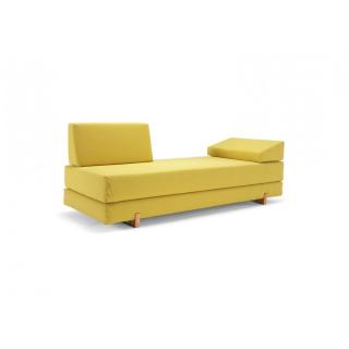 INNOVATION LIVING MYK jaune pieds chêne méridienne convertible lit 200*160 cm