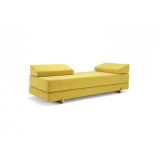 INNOVATION LIVING MYK jaune pieds chêne méridienne convertible lit 200*160 cm