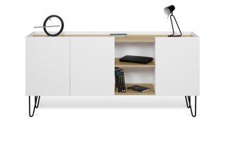Buffet design NINA  Chêne clair et blanc 180cm