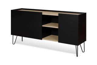 Buffet design NINA  Chêne clair et noir 180cm