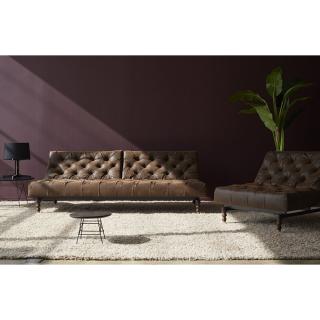 INNOVATION LIVING  Canape design OLD SCHOOL convertible lit 210*115cm Leather Look Brown Vintage