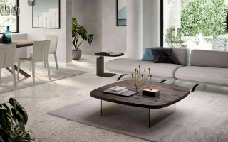 Table basse convertible AURELIUS - Plateau en Chêne et  Piétement  en Verre