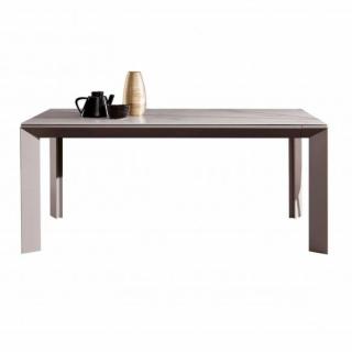 Table extensible METRO en Verre Céramique et Métal Vernis Broze